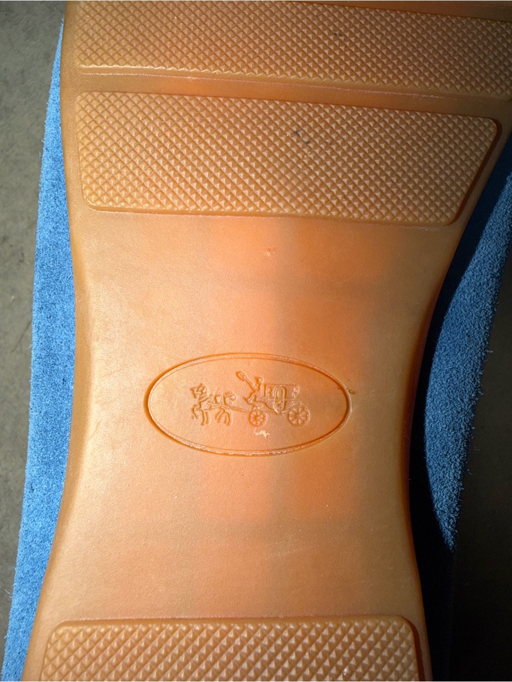 Coach Women’s Blue Suede Driving Loafers Size US 8.5 - Picture 10 of 11
